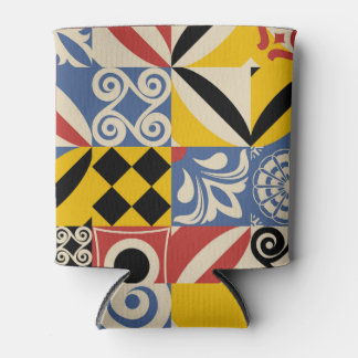 geometrische Formen im Retro: Azulejos-Fliesen. Dosenkühler