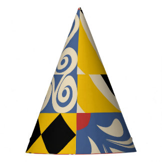 geometrische Formen im Retro: Azulejos-Fliesen. Partyhütchen