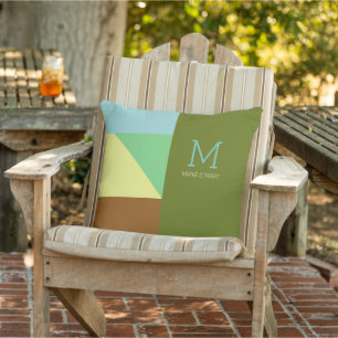 Geometrische Formen in coolen Farben, mit Monogram Kissen