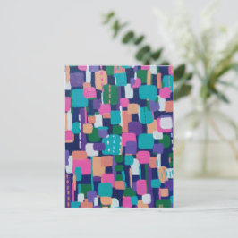 Geometrische Formen in fettfarbiger Farbe Postkarte