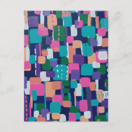 Geometrische Formen in fettfarbiger Farbe Postkarte