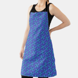 Geometrische Formen in Türkis und Blau Schürze