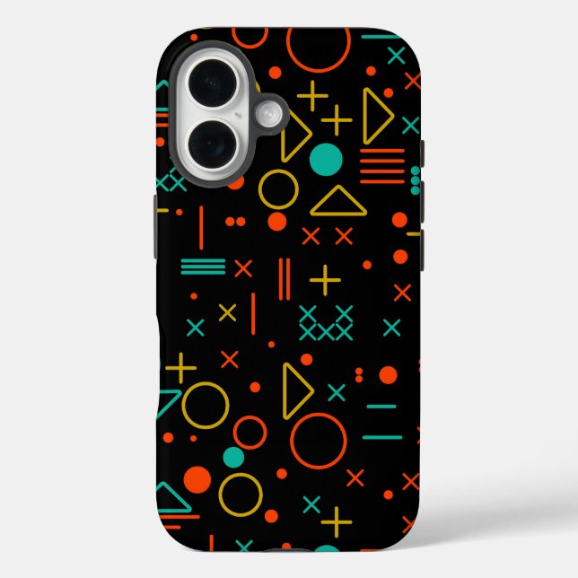 Geometrische Formen iPhone 16 Hülle (Rückseite)