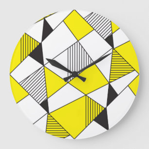 Geometrische Formen: Minimalistisches Nahtloses Mu Große Wanduhr