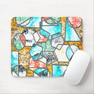 Geometrische Formen mit bizarren weißlichen Textur Mousepad