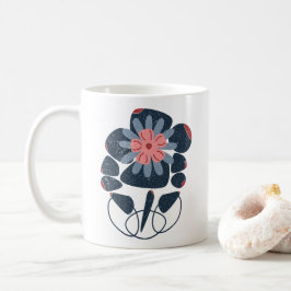 geometrische Formen mit farbiger Blume Kaffeetasse