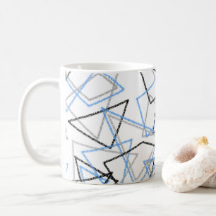 Geometrische Formen mit Kreide auf Weiß Kaffeetasse