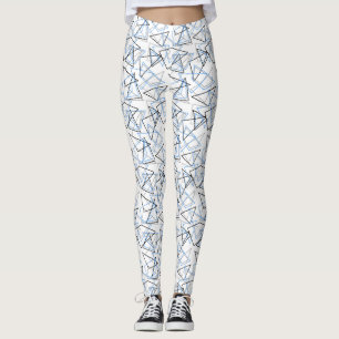 Geometrische Formen mit Kreide auf Weiß Leggings