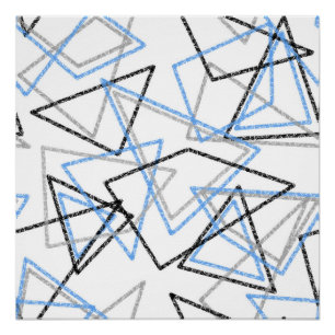 Geometrische Formen mit Kreide auf Weiß Poster
