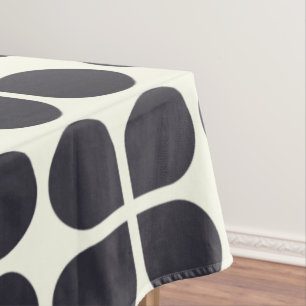 Geometrische Formen mittlerer Mod in Schwarz und W Tischdecke