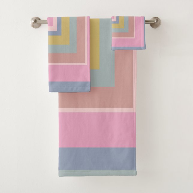 Geometrische Formen Muster in Pastellfarben Badhandtuch Set (Insitu)