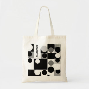 geometrische Formen Muster moderne 60er Retro Tote Tragetasche