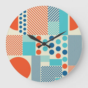 Geometrische Formen, Muster moderner Kunst. Große Wanduhr