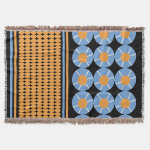 Geometrische Formen Orang Blau Muster Decke