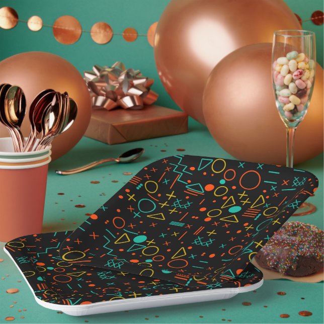 Geometrische Formen Pappteller (Multi)