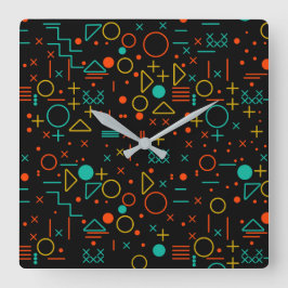 Geometrische Formen Quadratische Wanduhr