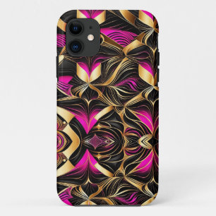 Geometrische Formen Rosa Schwarz Gold Case-Mate iPhone Hülle