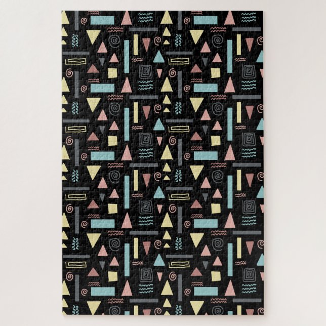 Geometrische Formen, schwarzes Muster (Vertikal)
