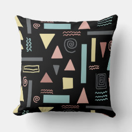 Geometrische Formen, schwarzes Muster Kissen