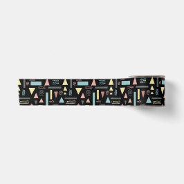 Geometrische Formen, schwarzes Muster Satinband