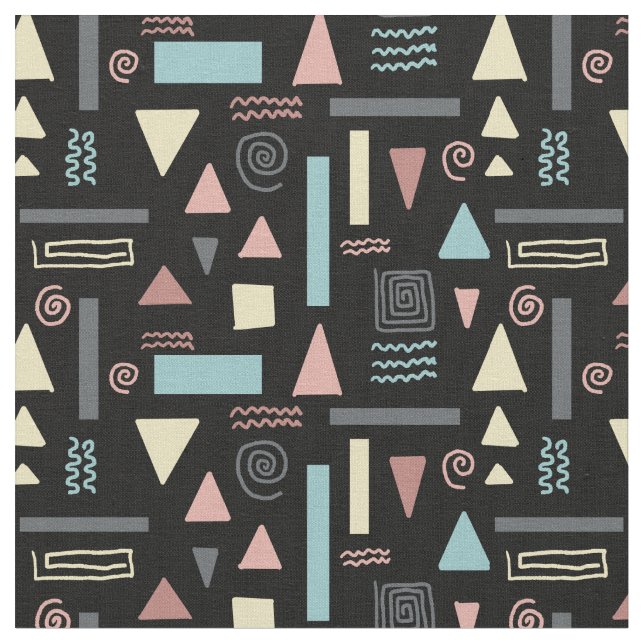Geometrische Formen, schwarzes Muster Stoff (Nahaufnahme)
