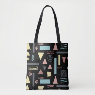 Geometrische Formen, schwarzes Muster Tasche