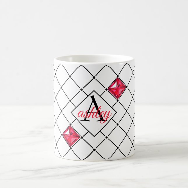 Geometrische Formen und Diamanten Kaffeetasse (Mittel)
