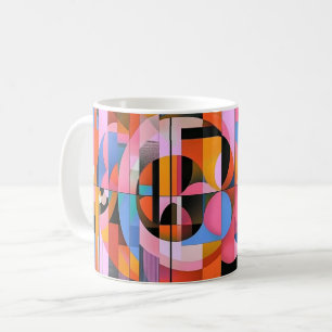 Geometrische Formen und lebendige Farben Wandkunst Kaffeetasse