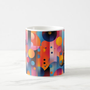Geometrische Formen und leuchtende Farben Wandkuns Kaffeetasse