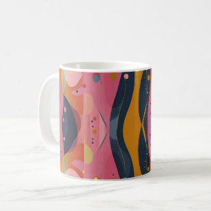 Geometrische Formen und leuchtende Farben Wandkuns Kaffeetasse