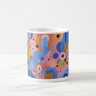 Geometrische Formen und leuchtende Farben Wandkuns Kaffeetasse