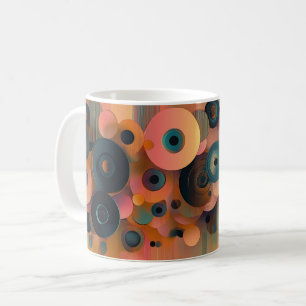 Geometrische Formen und leuchtende Farben Wandkuns Kaffeetasse