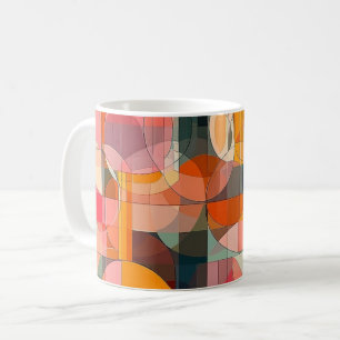Geometrische Formen und leuchtende Farben Wandkuns Kaffeetasse
