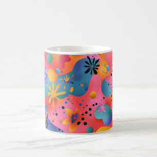 Geometrische Formen und leuchtende Farben Wandkuns Kaffeetasse