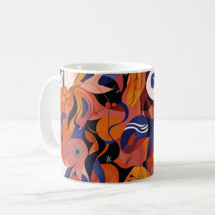 Geometrische Formen und leuchtende Farben Wandkuns Kaffeetasse