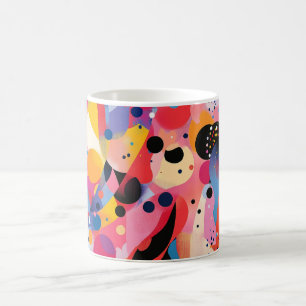 Geometrische Formen und leuchtende Farben Wandkuns Kaffeetasse