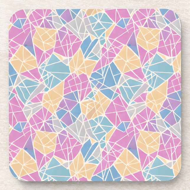 Geometrische Formen und Linien in Pastellfarbe Getränkeuntersetzer (Vorderseite)