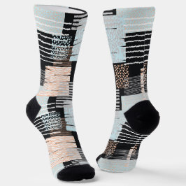Geometrische Formen und Streifen Socken