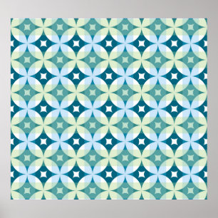Geometrische Formen, Vintage abstrakte Tapete. Poster