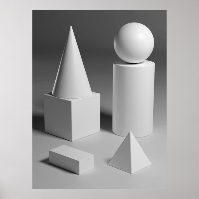 Geometrische Formschattierung Poster (Vorne)