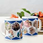 geometrische FotoCollage 9 Picture Blue Jumbo-Tasse<br><div class="desc">Erstellen Sie Ihre eigene geometrische Foto-Collage, indem Sie 9 Ihrer beliebtesten Fotos verwenden. Die Fotovorlage ist für Sie Set, um Ihre Bilder hinzuzufügen, die in Reihen von links nach rechts arbeiten, um ein Honigwabenmuster zu bilden. Das Hexagon-Design ist blau und weiß - bitte stöbern Sie in meinem Shop nach weiteren...</div>