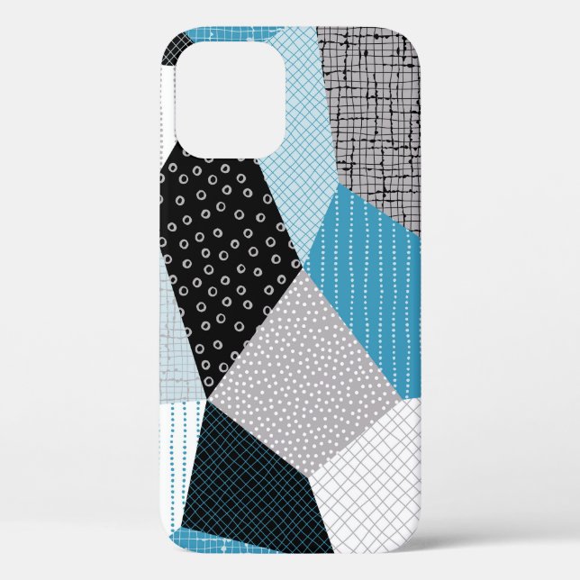Geometrische Freehand Zeichnend Patchwork-Tiles Case-Mate iPhone Hülle (Rückseite)