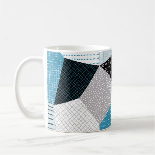 Geometrische Freehand Zeichnend Patchwork-Tiles Kaffeetasse
