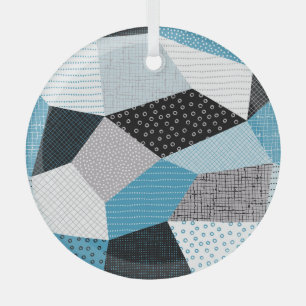 Geometrische Freehand Zeichnend Patchwork-Tiles Ornament Aus Glas