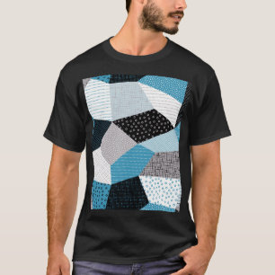 Geometrische Freehand Zeichnend Patchwork-Tiles T-Shirt