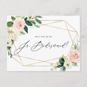 Geometrische Frühjahrsblüten sind meine Jr Bridesm Einladungspostkarte