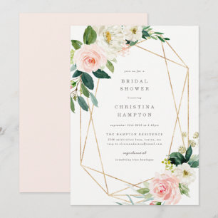 Geometrische Frühlingsromantik Bridal Dusche Einla Einladung