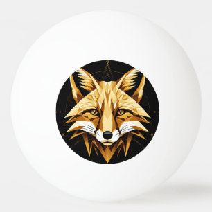 Geometrische Fuchsdarstellung mit goldenen Tönen Tischtennisball
