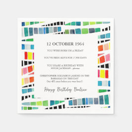 Geometrische Fun-Fakten zum 60. Geburtstag Serviette