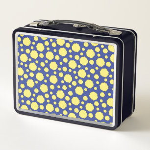 Geometrische, funky gelbe Kreise Metall Brotdose